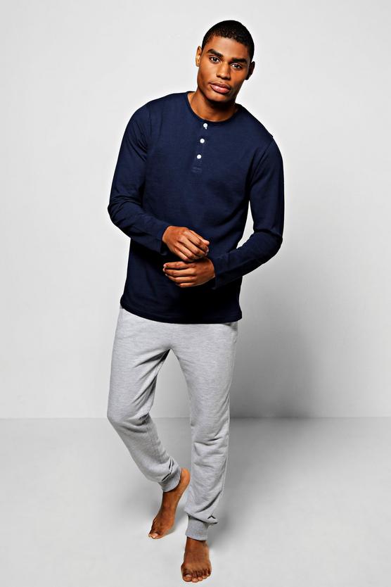 Long Sleeve Henley With Lounge Joggers